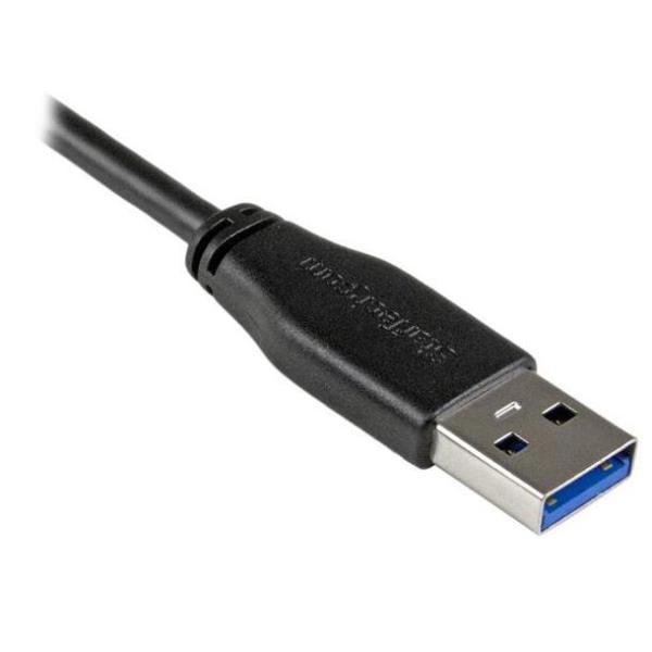 StarTech.com Cavo USB 3.0 Tipo A a Micro B slim - Connettore USB3.0 A a Micro B slim ad angolo destro Gen 1 (5 Gbps) - 1m - Cavo USB - Micro USB tipo B (M) a USB Tipo A (M) - USB 3.0 - 1 m - connettore angolato destro - nero - per P/N: HB30A4AIB, HB30AM4AB, HB30C4AIB, HB31C2A2CME, HB31C3A1CME, HB31C4AB