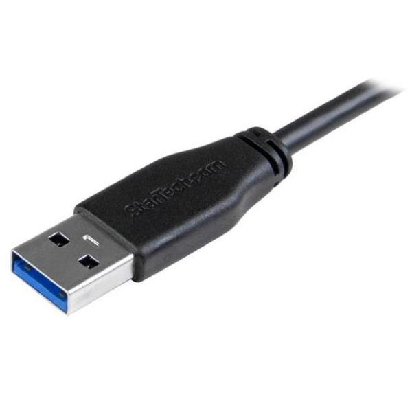 StarTech.com Cavo USB 3.0 Tipo A a Micro B slim - Connettore USB3.0 A a Micro B slim ad angolo sinistro Gen 1 (5 Gbps) - 50cm - Cavo USB - Micro USB tipo B (M) a USB Tipo A (M) - USB 3.0 - 50 cm - connettore angolato a sinistra, stampato - nero