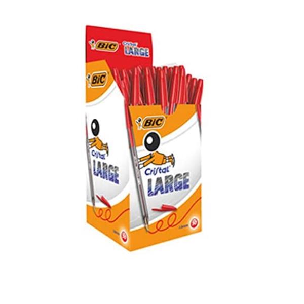 BIC Cristal Large - Penna a sfera - rosso - 1.6 mm (pacchetto di 50)