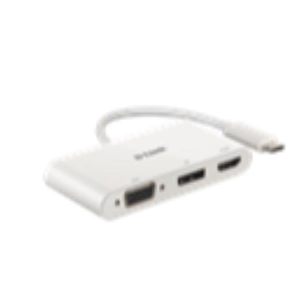 D-Link DUB-V310 - Adattatore video - USB-C maschio a HD-15 (VGA), HDMI, DisplayPort femmina - 11 cm - supporto 4K