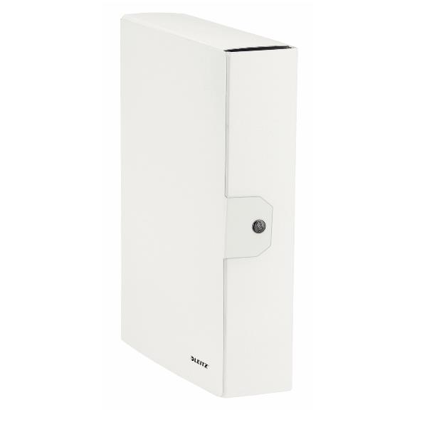 Leitz WOW - Cartella a scatola - larghezza dorsale 80 mm - per 250 x 350 mm - capacità 800 fogli - bianco metallizzato