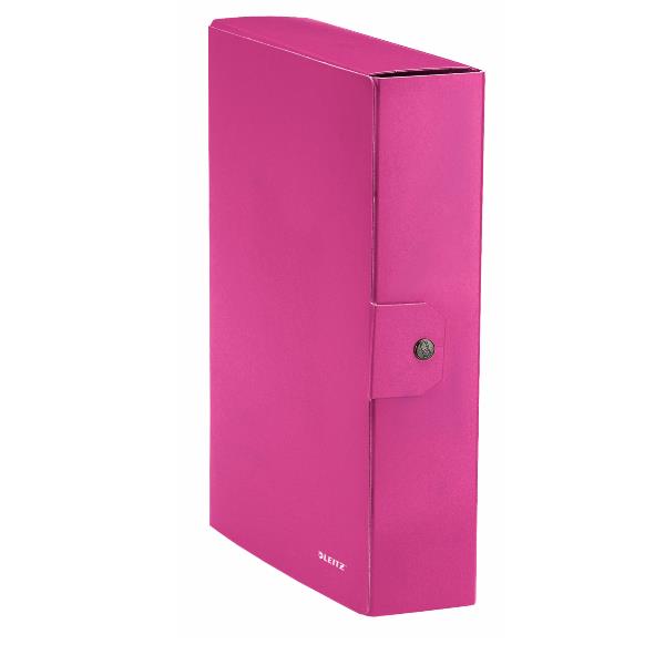 Leitz WOW - Cartella a scatola - larghezza dorsale 80 mm - per 250 x 350 mm - capacità 800 fogli - fucsia metallizzato
