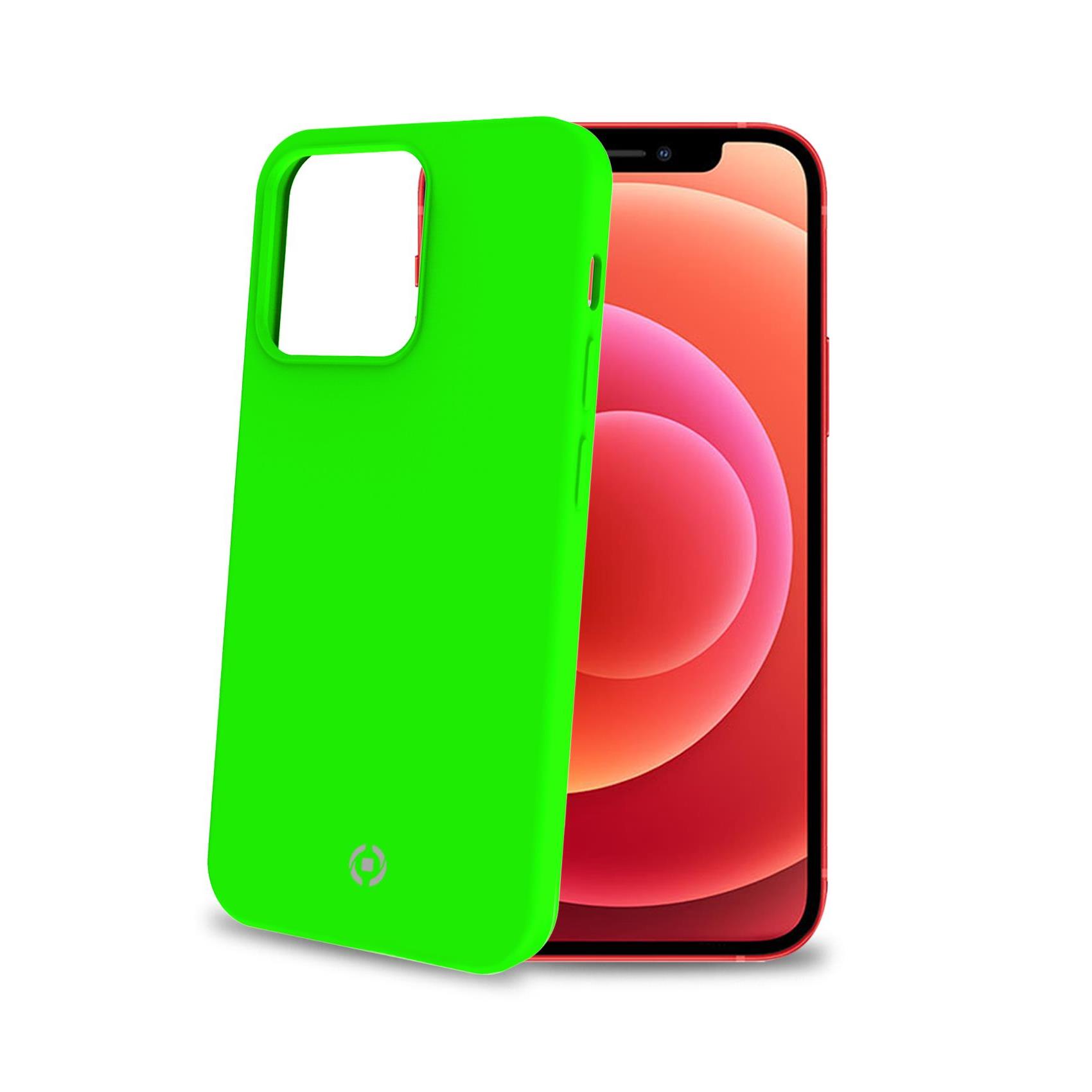 Celly Cromo - Cover per cellulare - TPU (poliuretano termoplastico), rivestimento in silicone - verde - per Apple iPhone 13 Pro Max