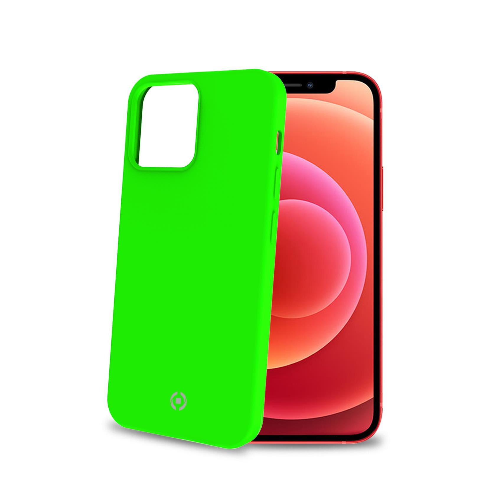 Celly Cromo - Cover per cellulare - TPU (poliuretano termoplastico), rivestimento in silicone - verde - per Apple iPhone 13