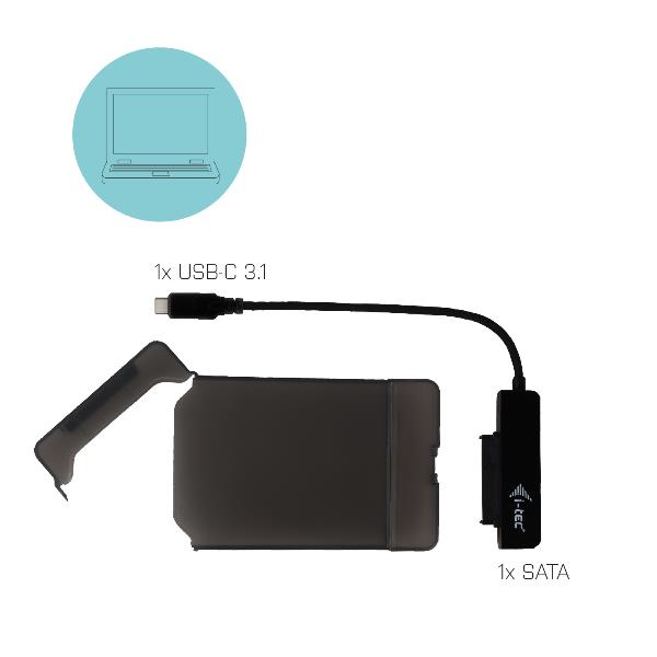 i-Tec MySafe - Box esterno - 2.5" - SATA 6Gb/s - USB 3.1 (Gen 2), Thunderbolt 3