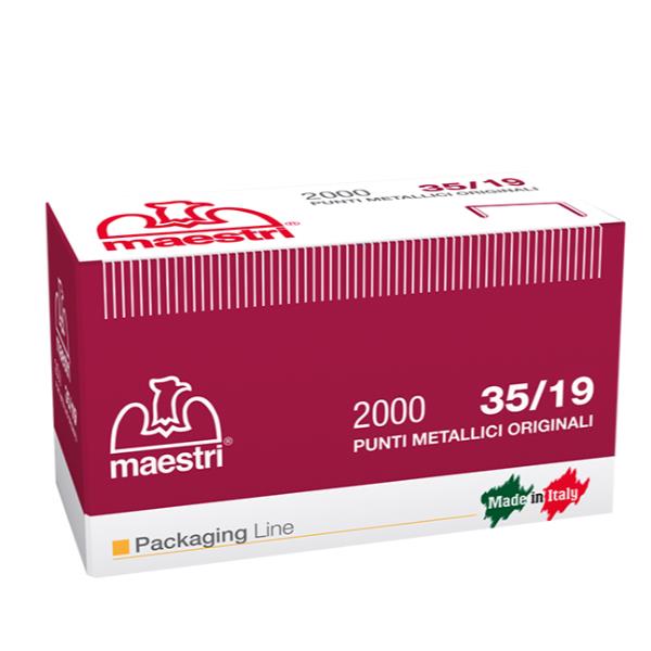 Punti 35/19 - per Romabox - H 19 mm - rame - Romeo Maestri - scatola 2000 pezzi