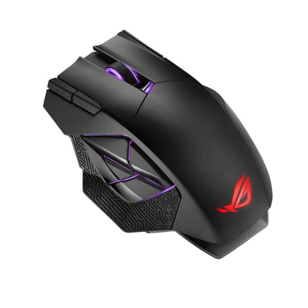 ASUS ROG Spatha X - Mouse - per destrorsi - ottica - 12 pulsanti - senza fili, cablato - USB, 2.4 GHz - nero