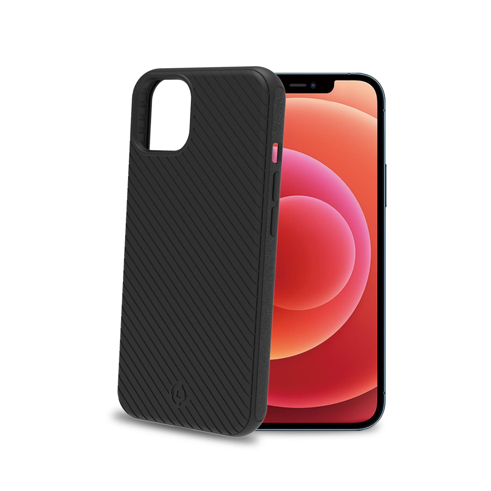 Celly Ultra - Cover per cellulare - poliuretano termoplastico in policarbonato - nero - per Apple iPhone 12, 12 Pro