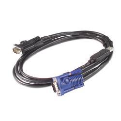 APC - Cavo tastiera / video / mouse (KVM) - USB, HD-15 (VGA) a HD-15 (VGA) - 3.66 m - per P/N: AP5201, AP5202, AP5808, AP5816, KVM1116R
