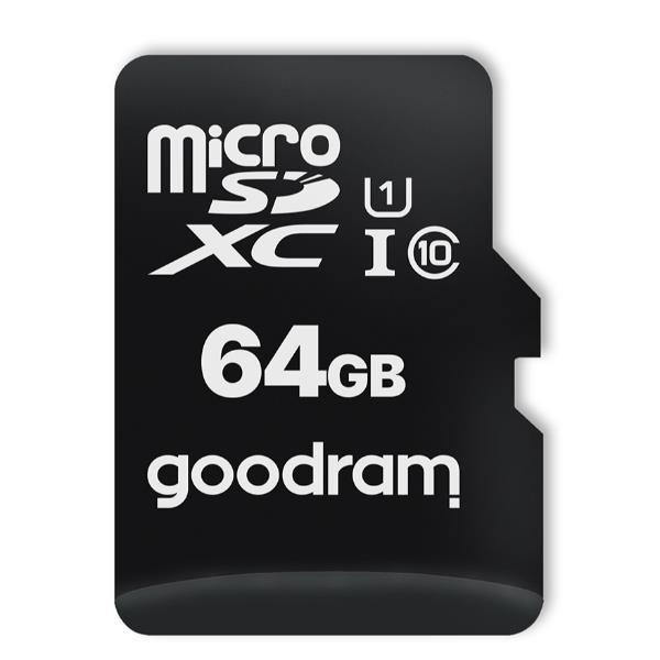 GOODRAM M1AA - Scheda di memoria flash (adattatore a SD in dotazione) - 64 GB - UHS-I U1 / Class10 - UHS-I microSDXC