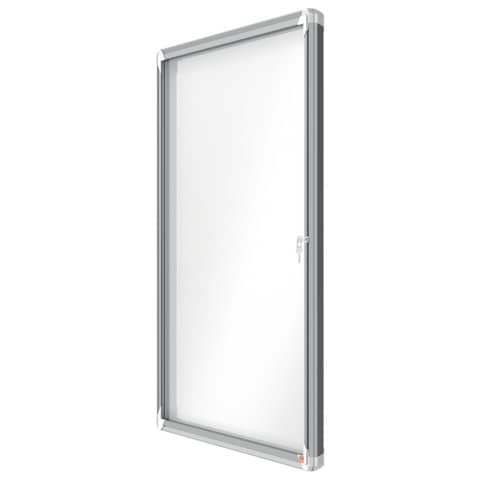 Nobo - Bacheca chiusa - montabile a parete - 944 x 907 mm - 12 x A4 - metallo - magnetica - per esterni - bianco