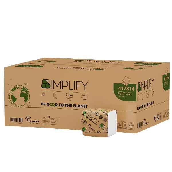 Carta igienica interfogliata - goffratura wave - 15 gr - Papernet - pacco da 224 strappi