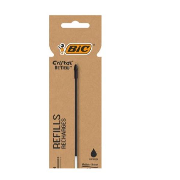 BIC Cristal Re'New - Refill - 1 mm - medio (pacchetto di 3)