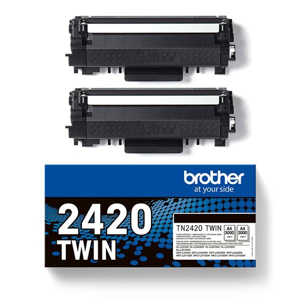 Brother TN2420 TWIN - Confezione da 2 - Alta resa - nero - originale - cartuccia toner - per Brother DCP-L2510, L2530, L2537, L2550, HL-L2350, L2370, L2375, MFC-L2713, L2730, L2750