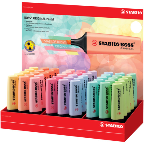 STABILO BOSS ORIGINAL - Evidenziatore - colori assortiti - inchiostro base acqua - 2-5 mm (pacchetto di 45)
