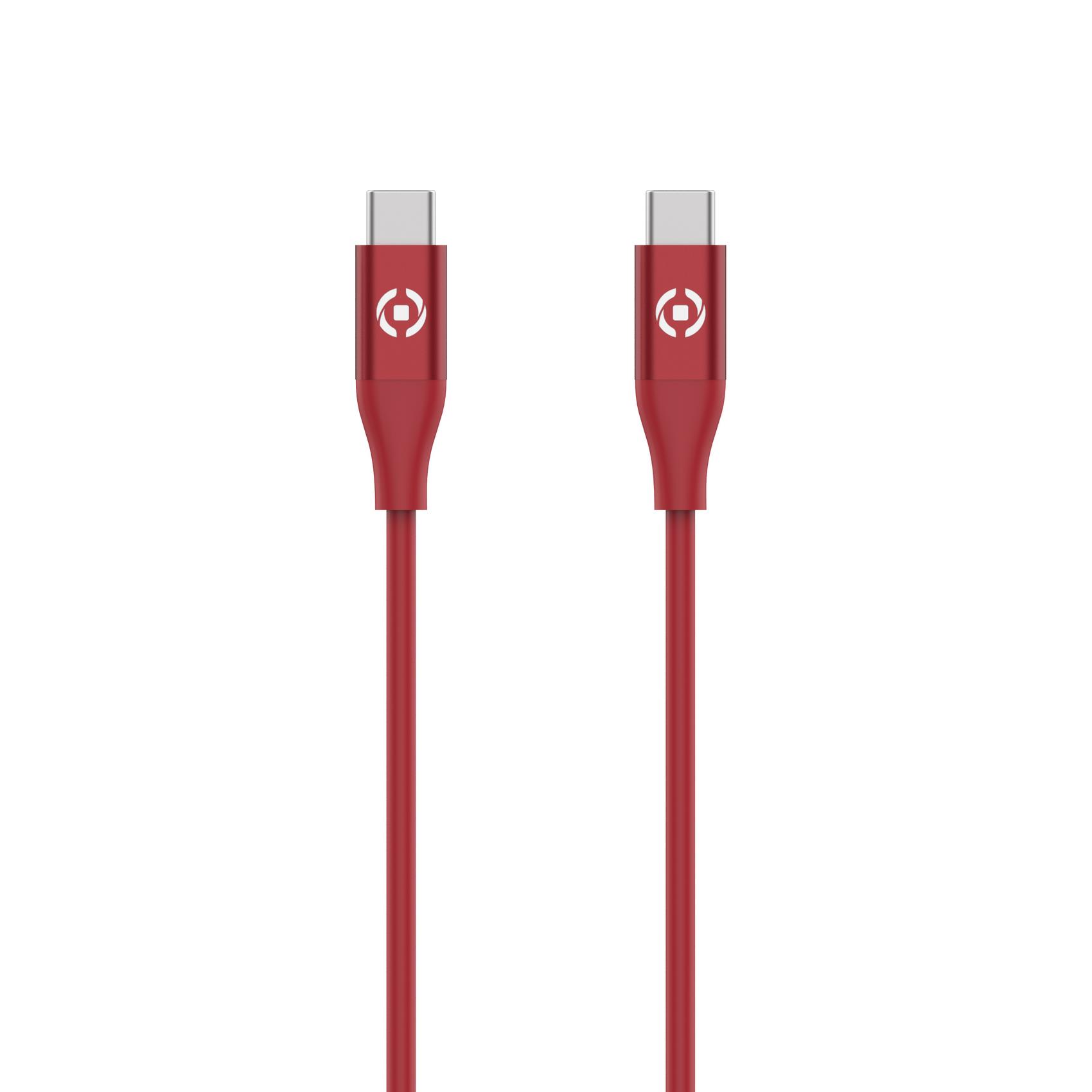 Celly - Cavo USB - USB-C (M) a USB-C (M) - 1.5 m - USB Power Delivery (3A, 60W) - rosso