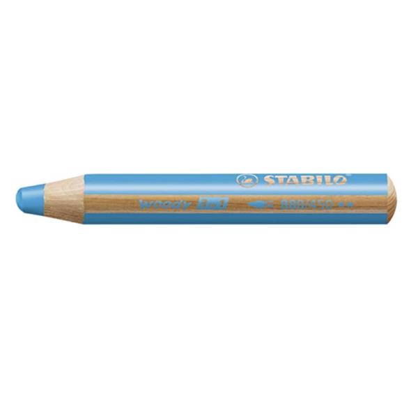 STABILO woody 3 in 1 - Pastello colorato - per vetro, pelle, metallo - blu ciano - 10 mm