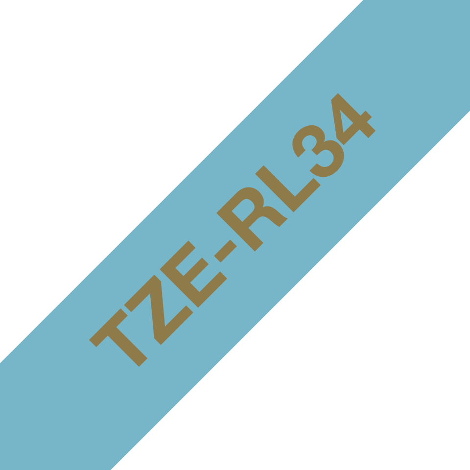 Brother TZe-RL34 - Satinata - oro su azzurro - Rotolo (1,2 cm x 4 m) 1 cassetta(e) Nastro - per Brother PT-D210, D600, H110; P-Touch PT-1005, 1880, E800, H110; P-Touch Cube Plus PT-P710