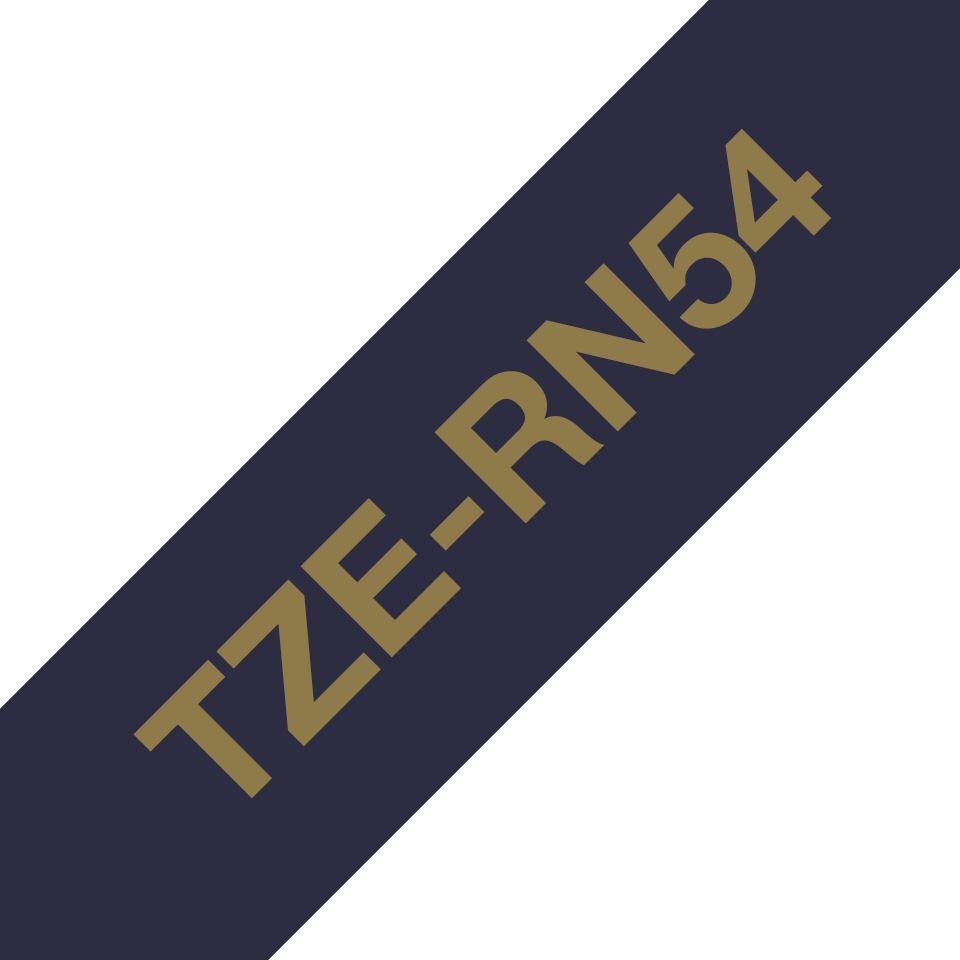 Brother TZe-Rn54 - Satinata - dorato su blu navy - Rotolo (2,4 cm x 4 m) 1 cassetta(e) Nastro - per Brother PT-D600; P-Touch PT-3600, D600, D800, E550, P750, P900, P950; P-Touch EDGE PT-P750