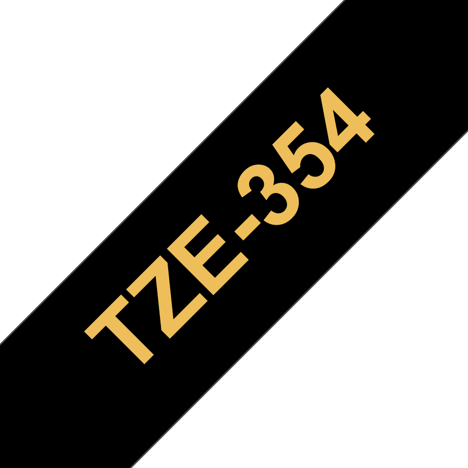 Brother TZe-R354 - Satinata - oro su nero - Rotolo (2,4 cm x 4 m) 1 cassetta(e) Nastro - per Brother PT-D600; P-Touch PT-3600, D800, E550, E800, P750, P900, P950; P-Touch EDGE PT-P750