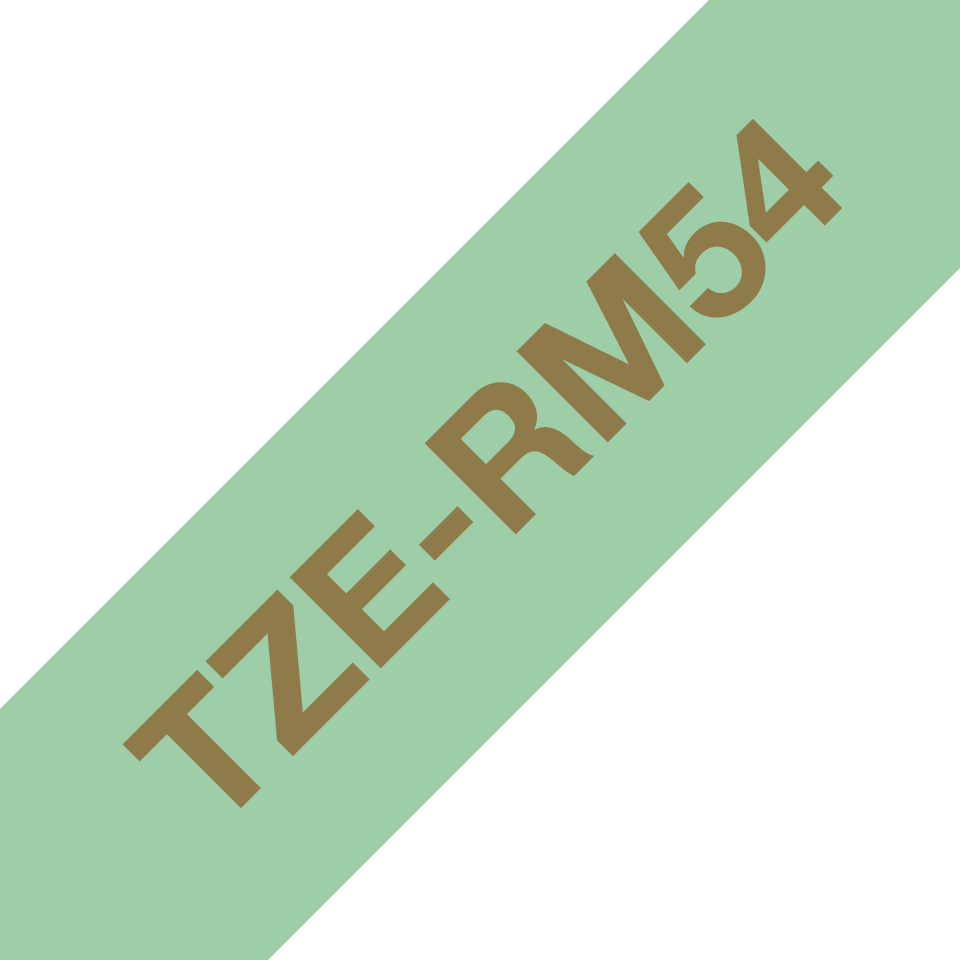 Brother TZe-RM54 - Satinata - oro su verde menta - Rotolo (2,4 cm x 4 m) 1 cassetta(e) Nastro - per Brother PT-D600; P-Touch PT-3600, D600, D800, E550, P750, P900, P950; P-Touch EDGE PT-P750