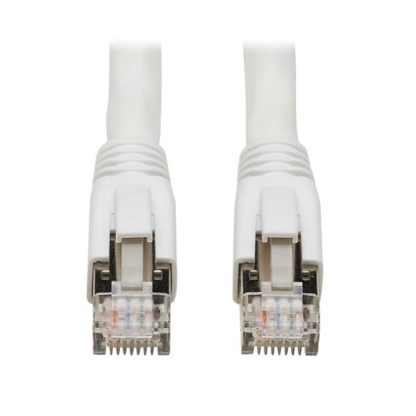 Tripp Lite Cat8 25G/40G-Certified Snagless S/FTP Ethernet Cable (RJ45 M/M), PoE, White, 3 ft. - Cavo patch - RJ-45 (M) a RJ-45 (M) - 91.4 cm - S/FTP - CAT 8 - antiaggrovigliamento, compatto - bianco