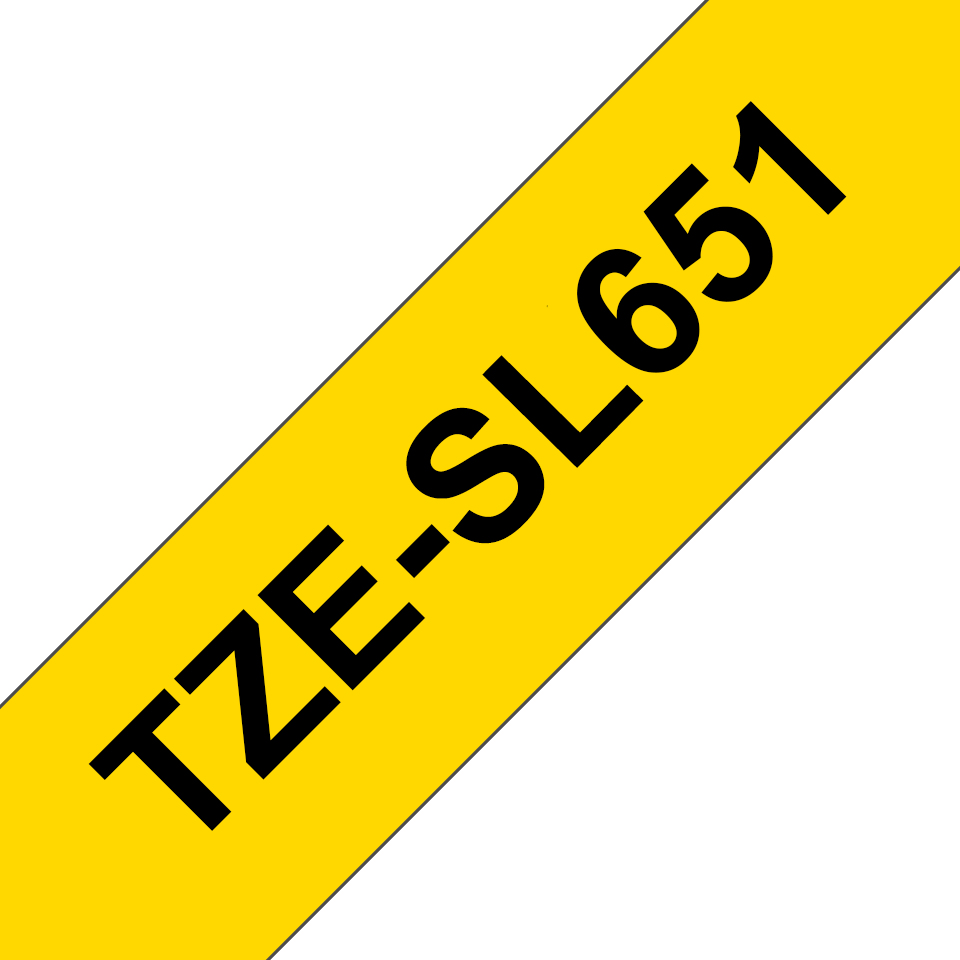 Brother TZe-SL651 - Autoadesivo - nero su giallo - Rotolo (2,4 cm x 8 m) 1 cassetta(e) nastro laminato - per P-Touch PT-D800W, PT-E550WSP, PT-E550WVP, PT-P900W, PT-P950NW