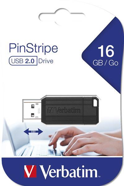 Verbatim PinStripe USB Drive - Chiavetta USB - 16 GB - USB 2.0 - nero