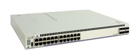 Alcatel-Lucent OmniSwitch 6860E-P24 - Switch - L3 - gestito - 24 x 10/100/1000 (PoE+) + 4 x 10 Gigabit Ethernet / 1 Gigabit Ethernet SFP+ - flusso d'aria da anteriore a posteriore - montabile su rack - PoE+