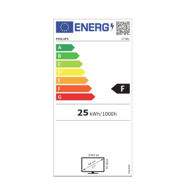 Philips B Line 275B1 - Monitor a LED - 27" - 2560 x 1440 QHD @ 75 Hz - IPS - 300 cd/m² - 1000:1 - 4 ms - HDMI, DVI-D, DisplayPort - altoparlanti - black texture