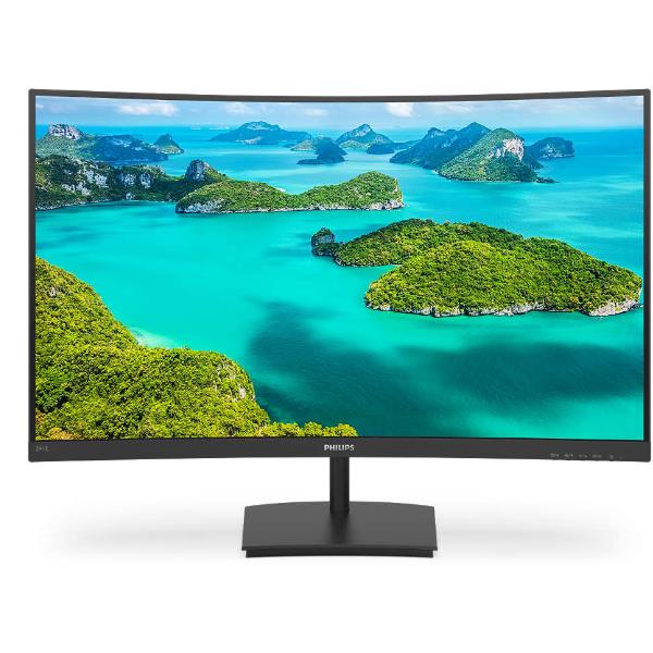 Philips E-line 241E1SC - Monitor a LED - curvato - 24" (23.6" visualizzabile) - 1920 x 1080 Full HD (1080p) @ 75 Hz - VA - 240 cd/m² - 3000:1 - 4 ms - HDMI, VGA - nero testurizzato