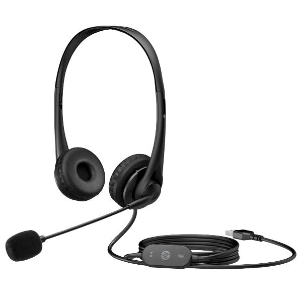 HP G2 - Cuffie con microfono - on-ear - cablato - USB - nero ombreggiato - per OMEN by HP Laptop 16; Victus by HP Laptop 16; ZBook Studio G9; ZBook Firefly 14 G9, 16 G9