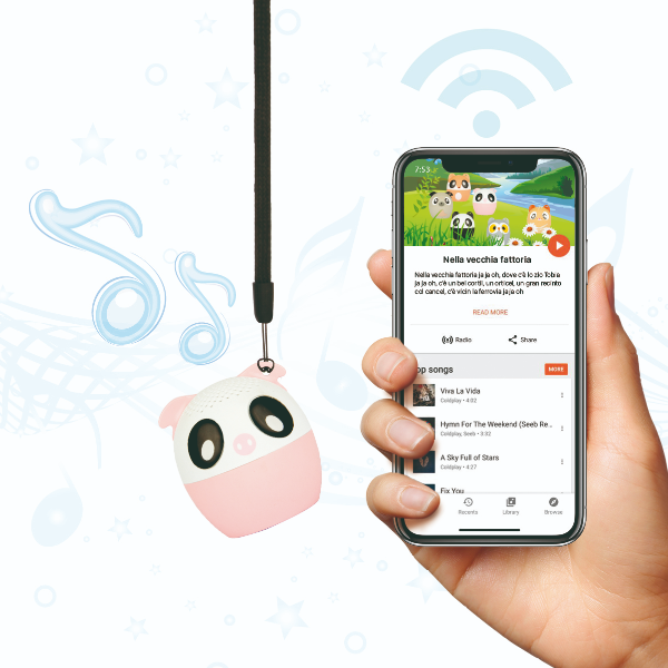 Exagerate Bluetooth Music Pets Piggy il Maialino - Altoparlante - portatile - senza fili - Bluetooth - 4 Watt