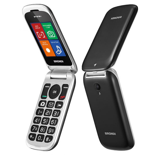 Brondi STONE+ - Telefono con funzionalità - dual SIM - microSD slot - 320 x 240 pixel - rear camera 1,3 MP - nero