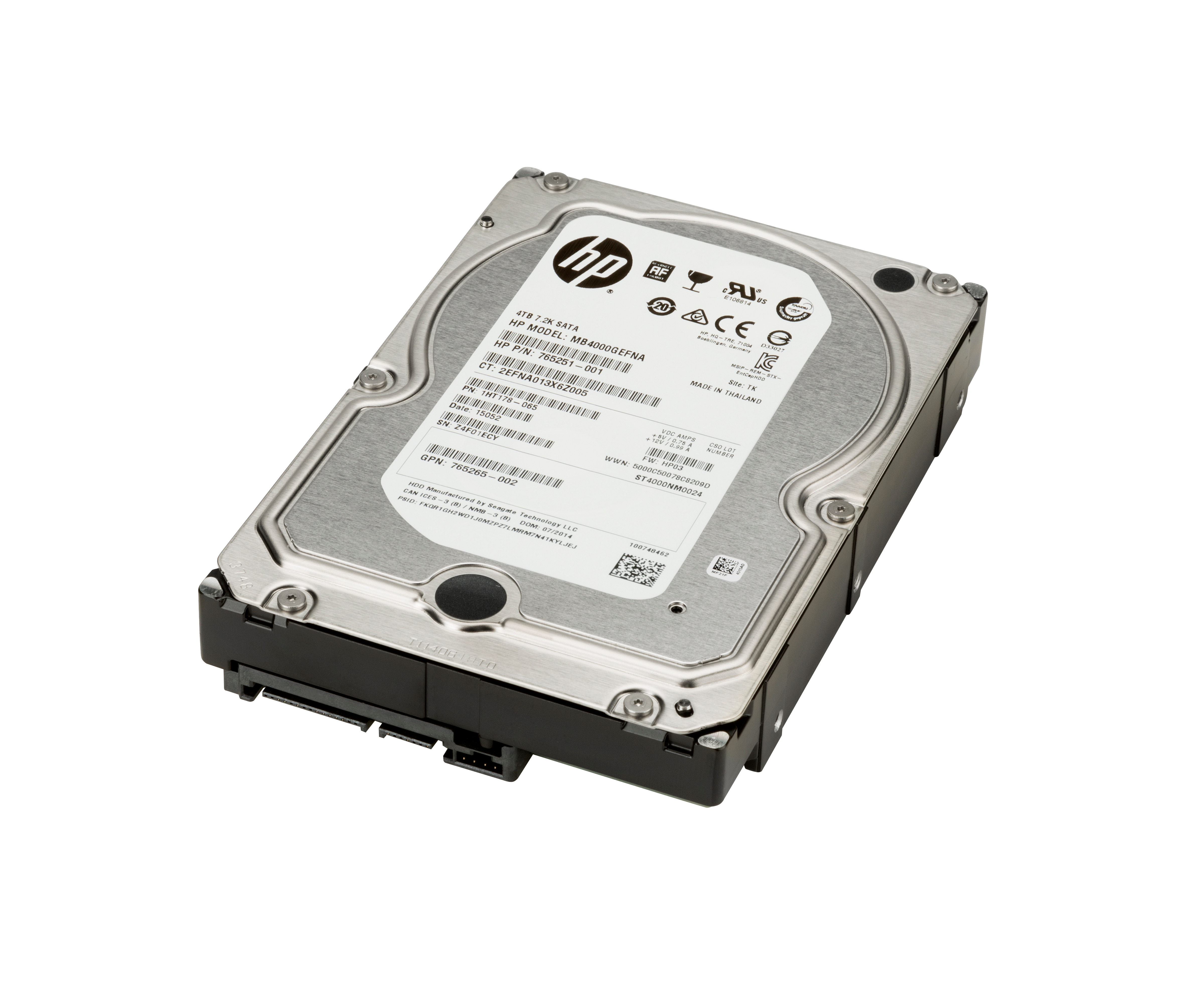 HP - HDD - 4 TB - interno - 3.5" - SATA 6Gb/s - 7200 rpm - buffer: 128 MB - per Workstation Z2 G4, Z2 G5, Z2 G8, Z2 G9, Z4 G4, Z440, Z6 G4, Z640, Z8 G4, Z840; ZCentral 4R