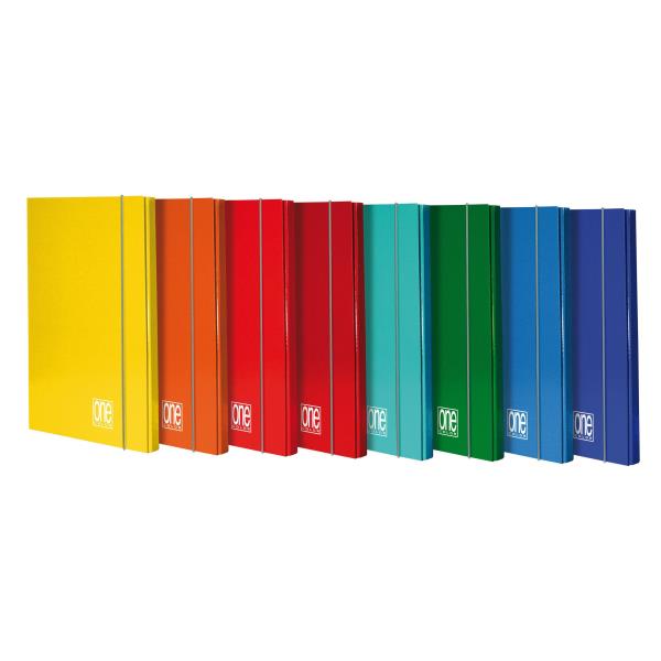 Blasetti One Color - Cartelletta a 3 lembi - larghezza dorsale 12 mm - per A4 - colori assortiti (pacchetto di 6)