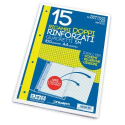 Blasetti RICAMBI - Fogli in confezione sciolta - A4 - 40 fogli / 80 pagine - quadretti - 4 fori