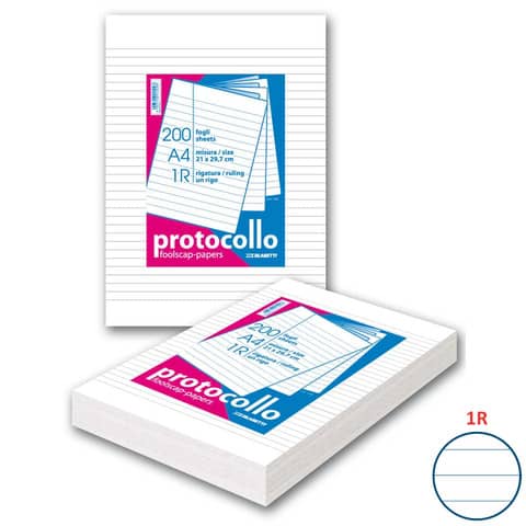 Blasetti PROTOCOLLO - Foglio protocollo - A4 - 200 fogli / 400 pagine - a righe