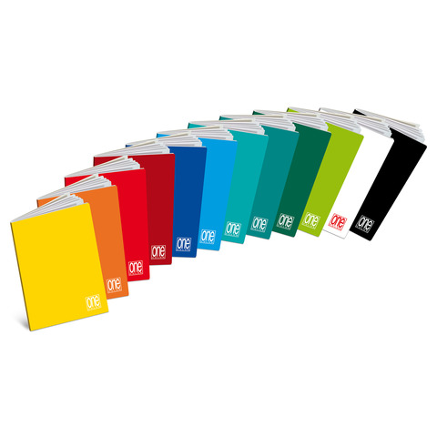 Blasetti One Color - Taccuino - graffettato - A5 - 19 fogli / 38 pagine - righe - disponibile in colori assortiti