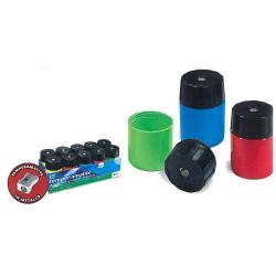 Lebez - Temperino con contenitore - assortiti - plastica (pacchetto di 10)