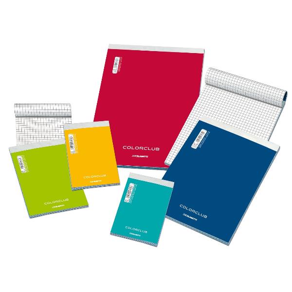 Blasetti Colorclub - Blocchetto - A4 - 60 fogli / 120 pagine - carta bianca - quadretti - disponibile in colori assortiti