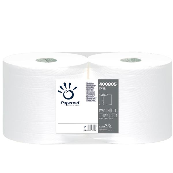 Papernet Standard - Asciugamani di carta - pura cellulosa - 568 fogli - rotolo - 207.32 m - bianco (pacchetto di 2)