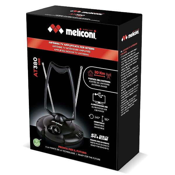 Meliconi AT 380 USB - Antenna - telescopica, dipolo - TV, radio - direzionale - interno