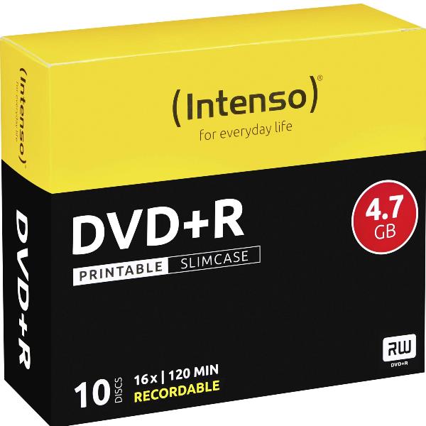 Intenso - 10 x DVD+R - 4.7 GB 16x - superfice stampabile con ink jet - Astuccio CD Slim