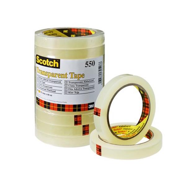 Scotch 550 - Nastro da imballaggio - 19 mm x 66 m - trasparente (pacchetto di 8)