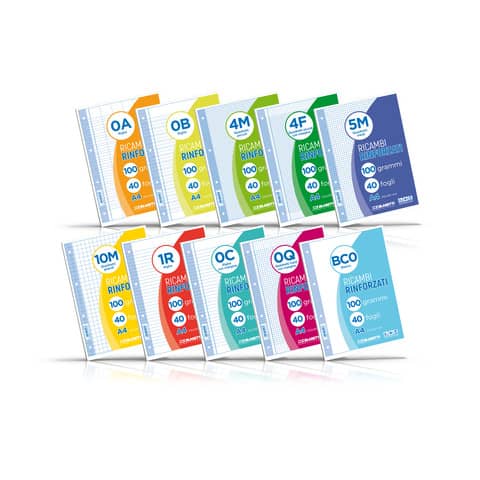 Blasetti RICAMBI - Refill - A4 - 40 fogli / 80 pagine - a quadretti - 4 fori