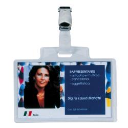 Portanome Pass 3E - clip in metallo - 9,5 x 6 cm - PVC - Sei Rota - conf. 100 pezzi