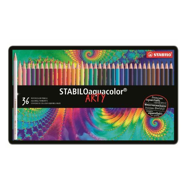 Pastello Aquacolor 1636 - tratto 2,80 mm - colori assortiti - Stabilo - astuccio 36 pezzi