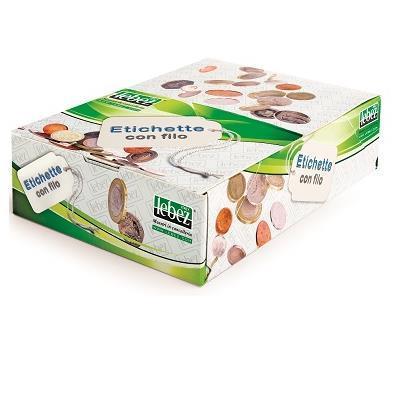 Etichette con filo A392 - 36 x 53 mm - bianco - Lebez - conf. 500 pezzi