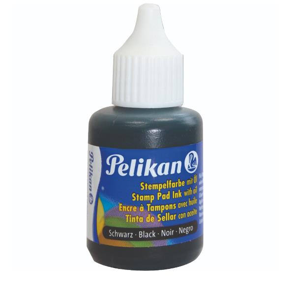 Inchiostro per timbri in metallo - con olio - 30 ml - nero - Pelikan